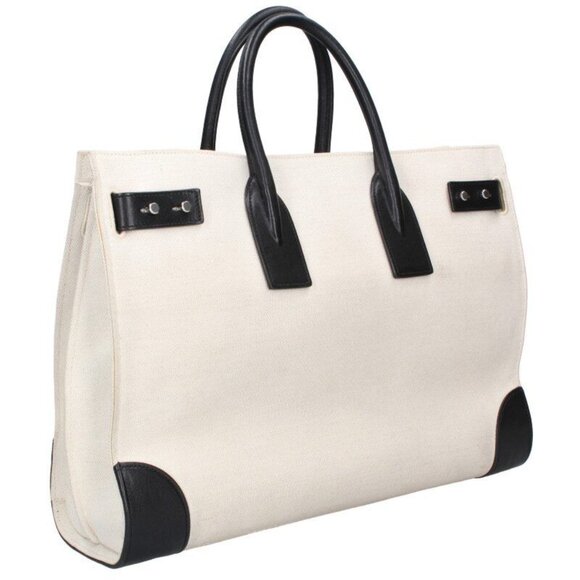 Saint Laurent Paris Thin Large Sac De Jour Canvas Tote Bag - Picture 2 of 5